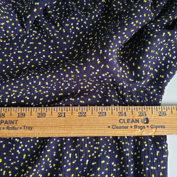 Lane Bryant Navy Yellow Dot Top Blouse 20 Career Classic Casual Relaxed Summer - Picture 8 of 10